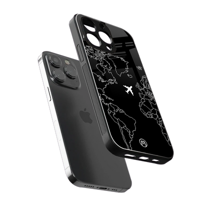 airplane flying wanderlust back phone cover | glass case for iphone 16 pro