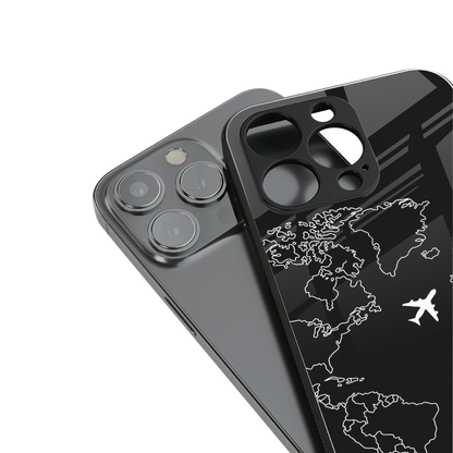 airplane flying wanderlust back phone cover | glass case for iphone 14 pro max
