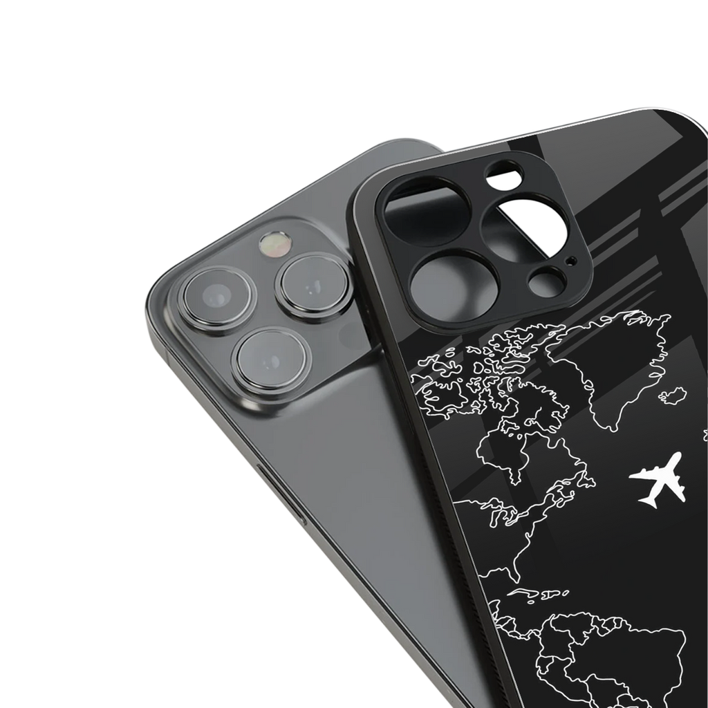 airplane flying wanderlust back phone cover | glass case for iphone 15