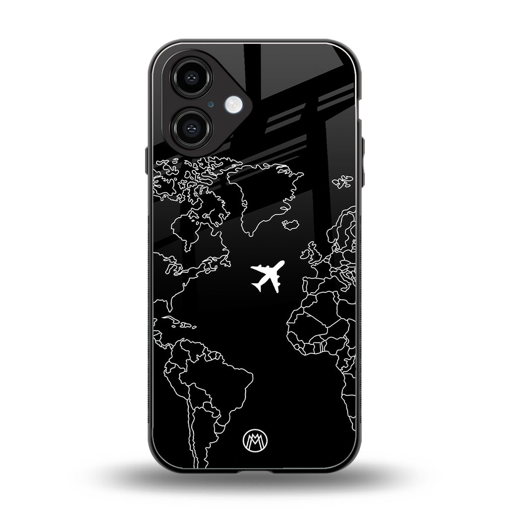 airplane flying wanderlust back phone cover | glass case for iphone 16