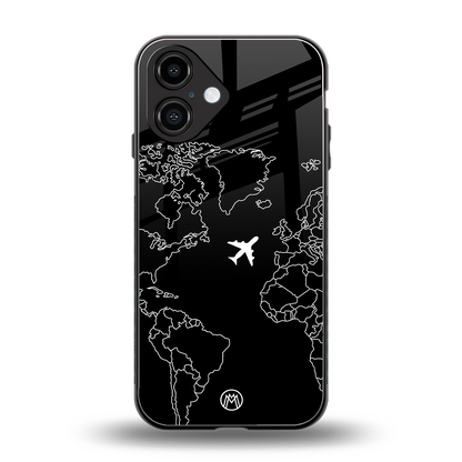 airplane flying wanderlust back phone cover | glass case for iphone 16