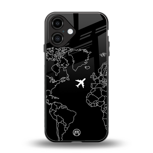 airplane flying wanderlust back phone cover | glass case for iphone 16