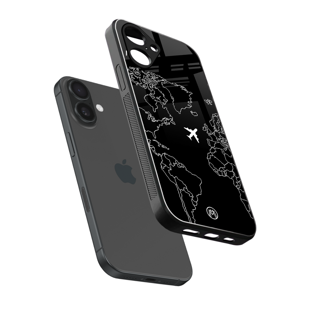 airplane flying wanderlust back phone cover | glass case for iphone 16