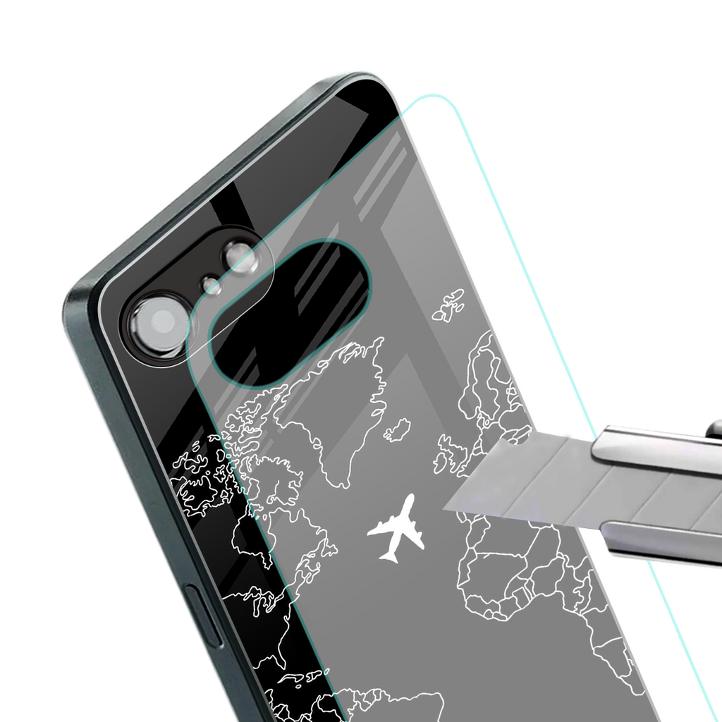 airplane flying wanderlust back phone cover | glass case for iphone 16e