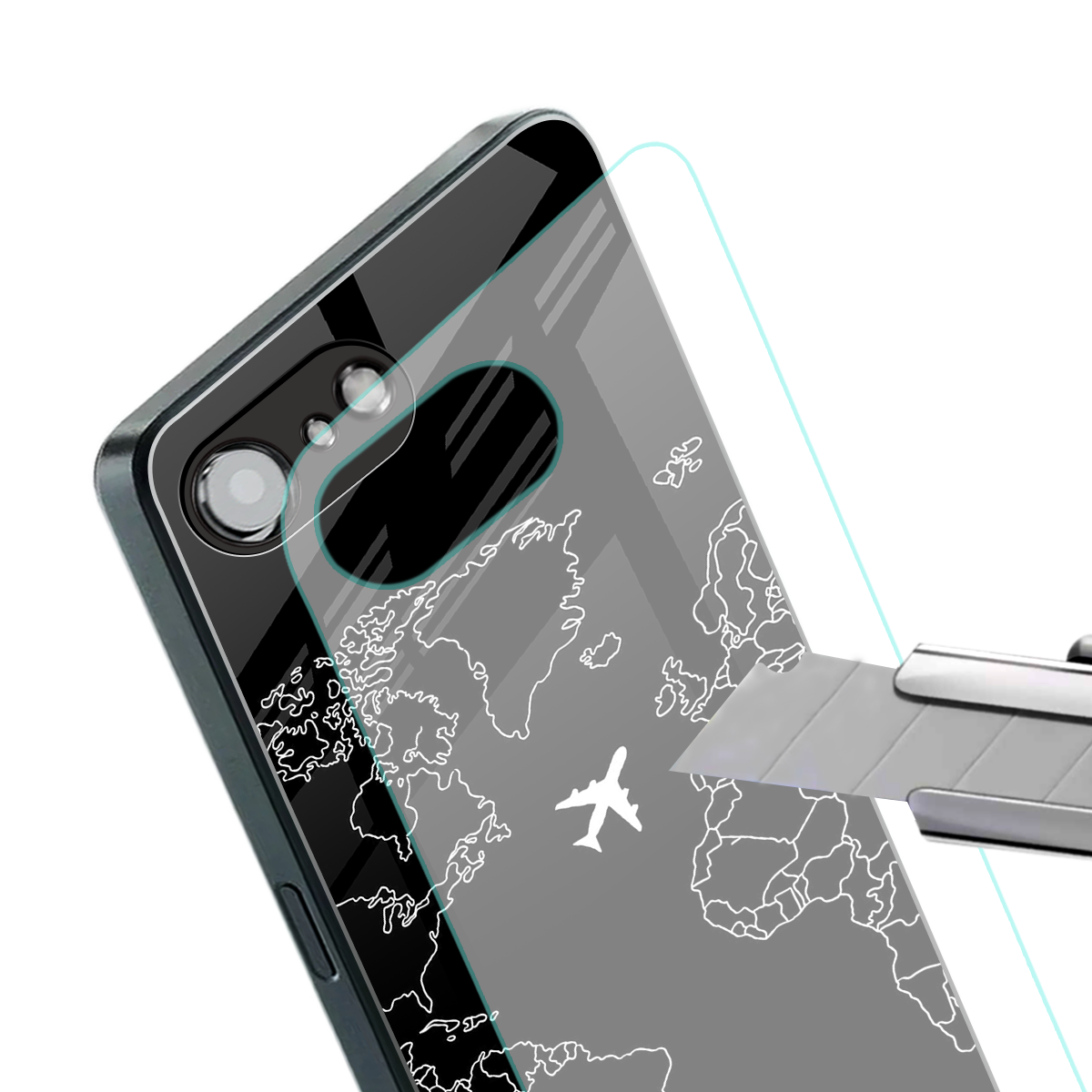 airplane flying wanderlust back phone cover | glass case for iphone 16e