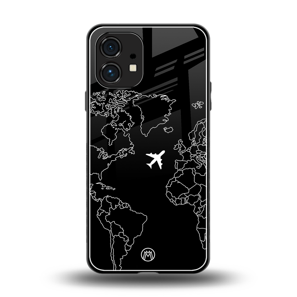 airplane flying wanderlust back phone cover | glass case for nothing phone 1