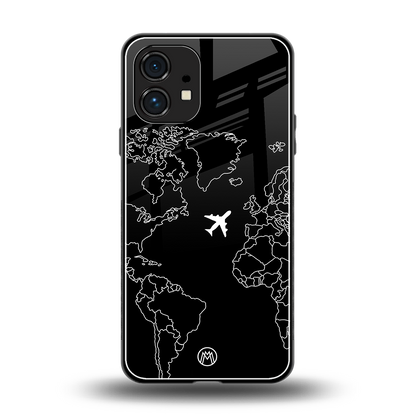 airplane flying wanderlust back phone cover | glass case for nothing phone 1