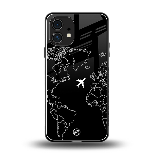 airplane flying wanderlust back phone cover | glass case for nothing phone 1