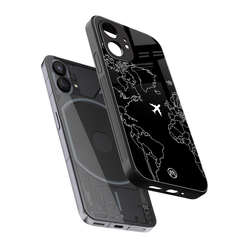 airplane flying wanderlust back phone cover | glass case for nothing phone 1