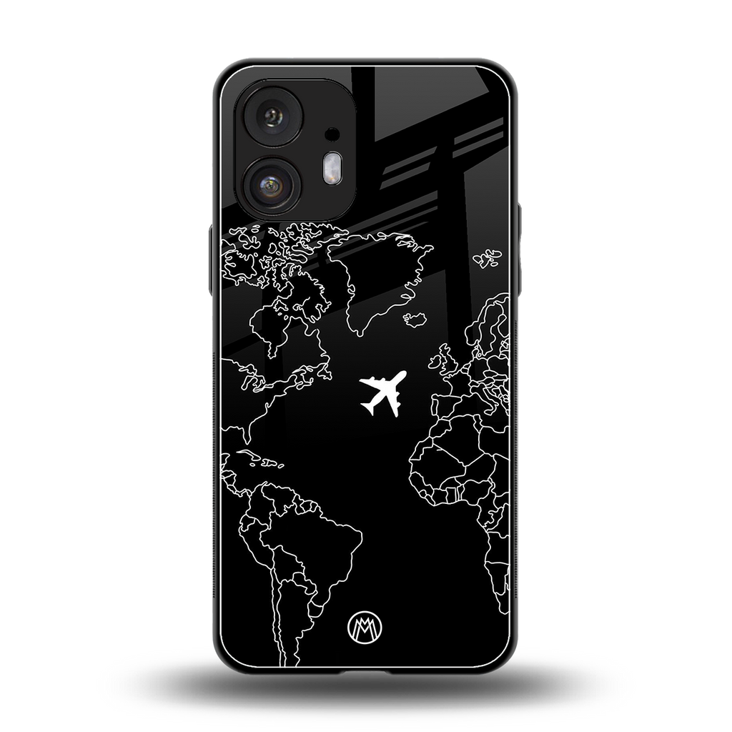 airplane flying wanderlust back phone cover | glass case for nothing phone 2