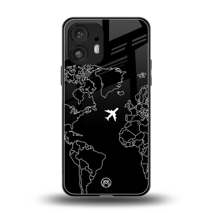 airplane flying wanderlust back phone cover | glass case for nothing phone 2