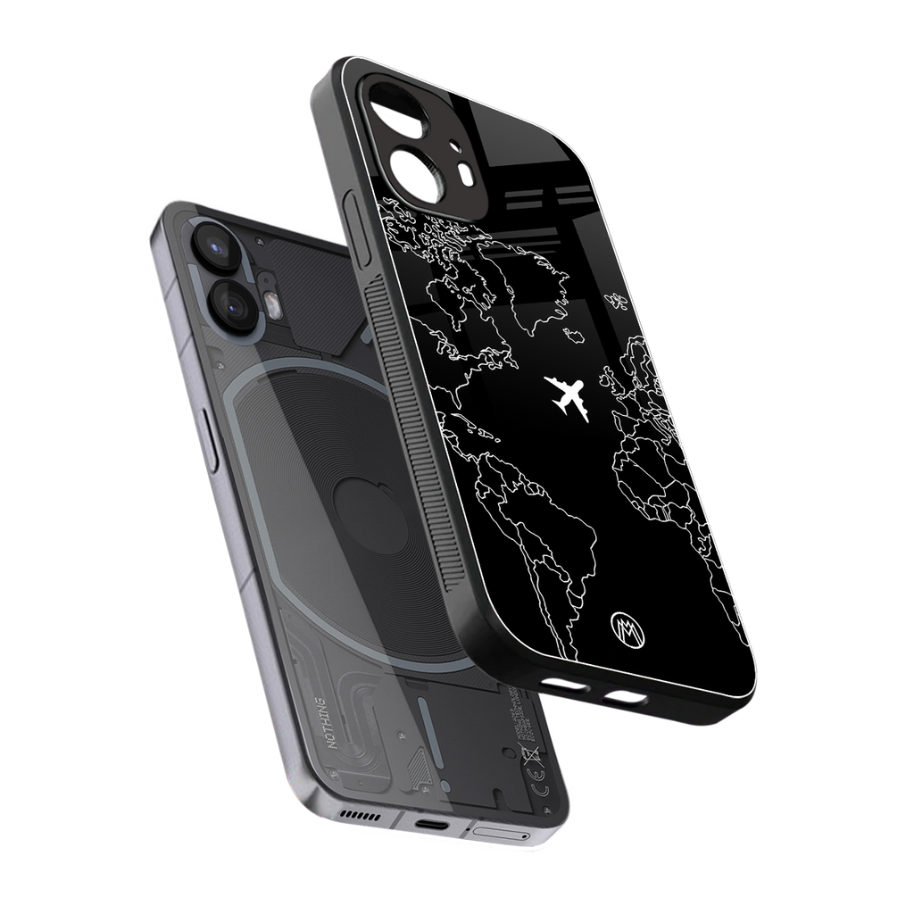 airplane flying wanderlust back phone cover | glass case for nothing phone 2