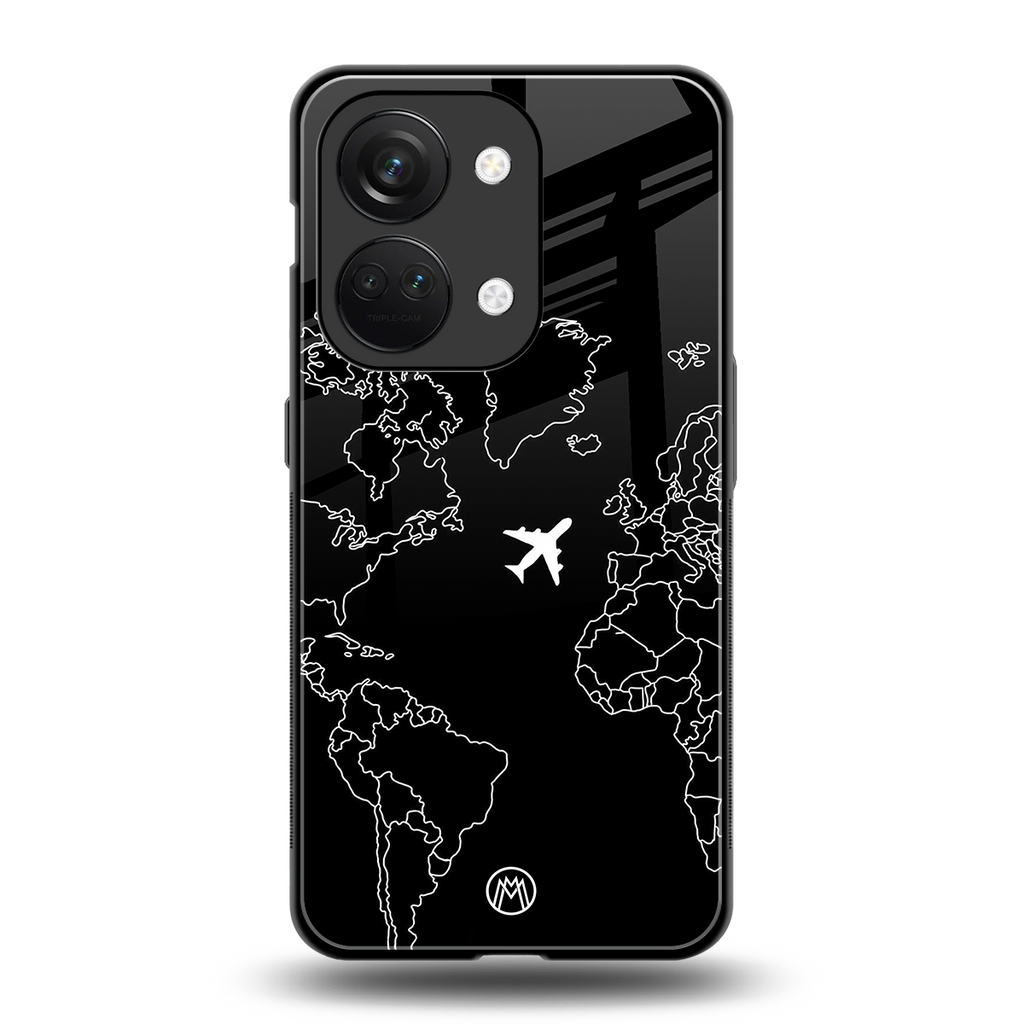 airplane flying wanderlust back phone cover | glass case for oneplus nord 3
