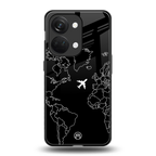 airplane flying wanderlust back phone cover | glass case for oneplus nord 3