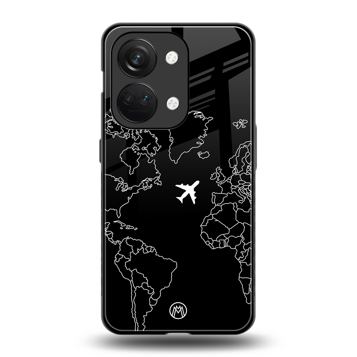 airplane flying wanderlust back phone cover | glass case for oneplus nord 3