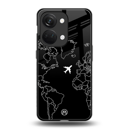 airplane flying wanderlust back phone cover | glass case for oneplus nord 3