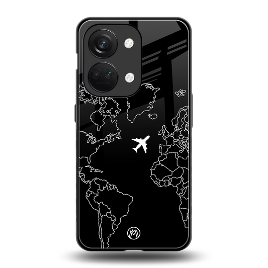 airplane flying wanderlust back phone cover | glass case for oneplus nord 3