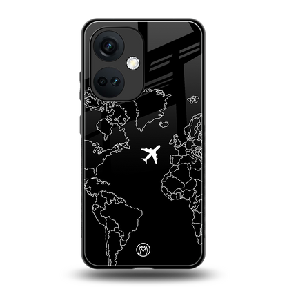 airplane flying wanderlust back phone cover | glass case for oneplus nord ce 3