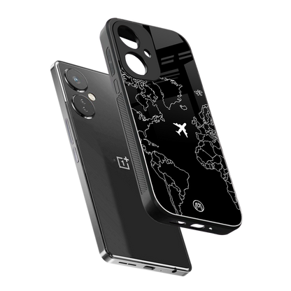 airplane flying wanderlust back phone cover | glass case for oneplus nord ce 3
