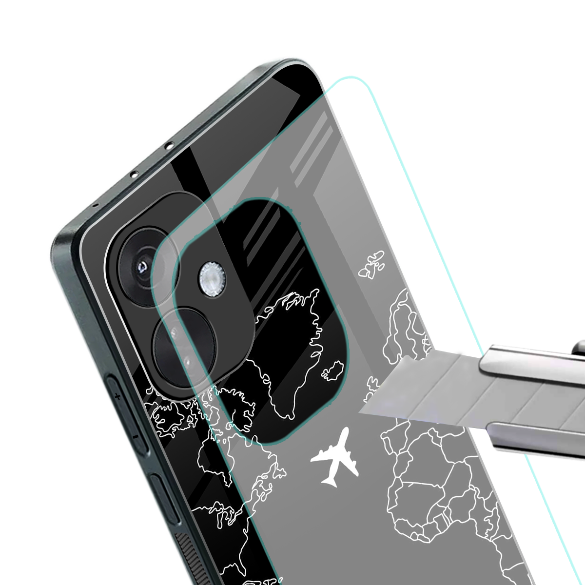 airplane flying wanderlust back phone cover | glass case for oneplus nord ce 3