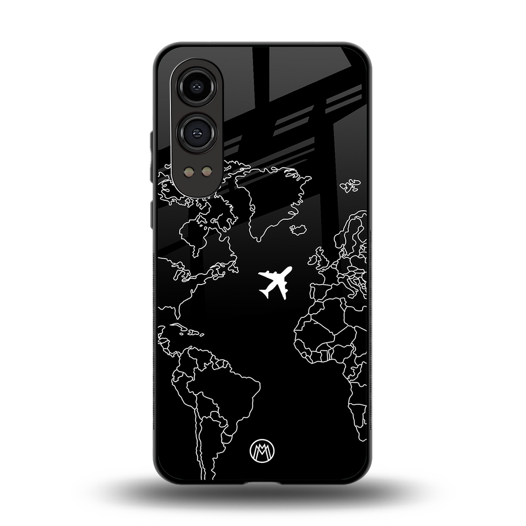airplane flying wanderlust back phone cover | glass case for oneplus nord ce 4 lite