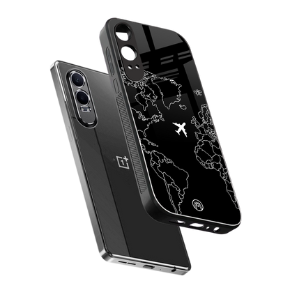 airplane flying wanderlust back phone cover | glass case for oneplus nord ce 4 lite