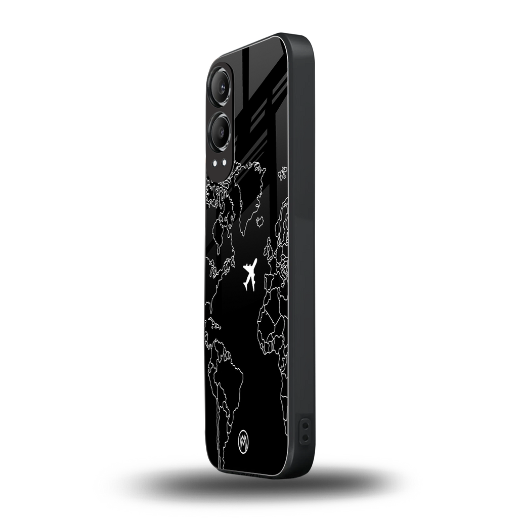 airplane flying wanderlust back phone cover | glass case for oneplus nord ce 4 lite