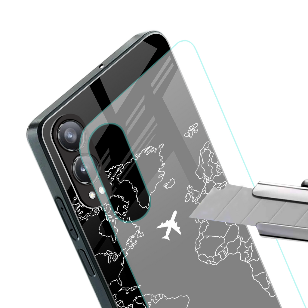 airplane flying wanderlust back phone cover | glass case for oneplus nord ce 4 lite
