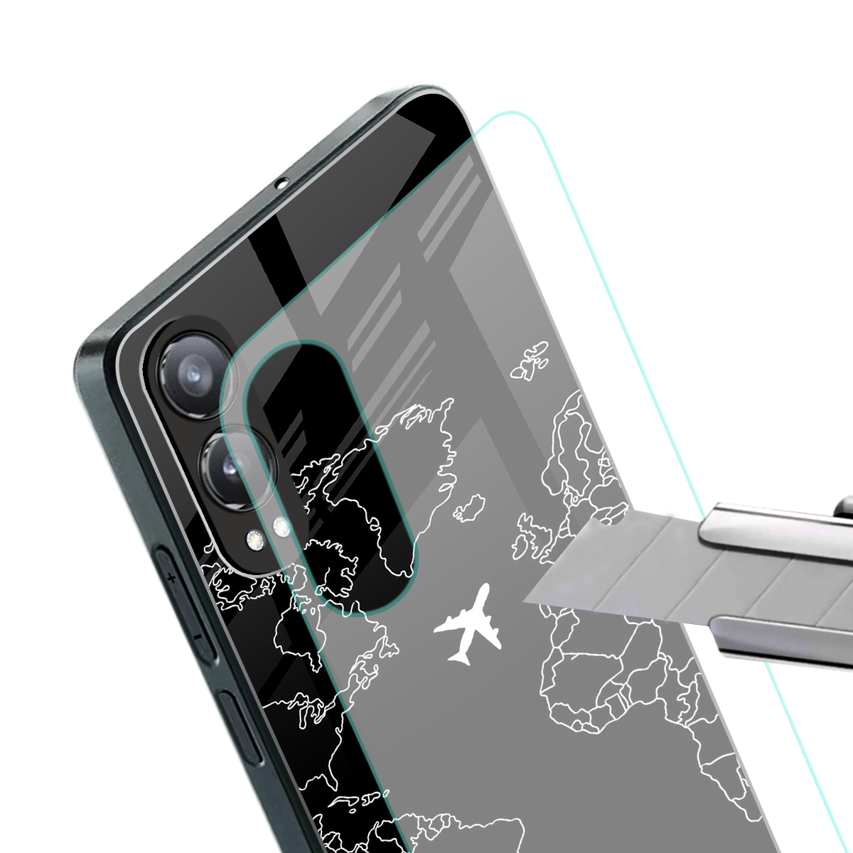 airplane flying wanderlust back phone cover | glass case for oneplus nord ce 4 lite