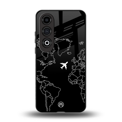 airplane flying wanderlust back phone cover | glass case for oneplus nord ce 4