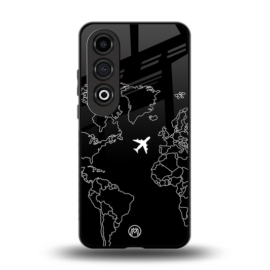 airplane flying wanderlust back phone cover | glass case for oneplus nord ce 4