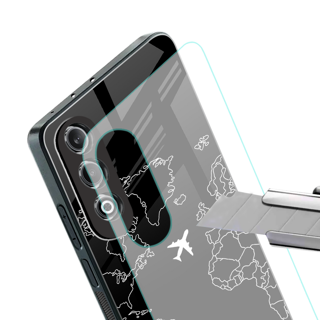 airplane flying wanderlust back phone cover | glass case for oneplus nord ce 4