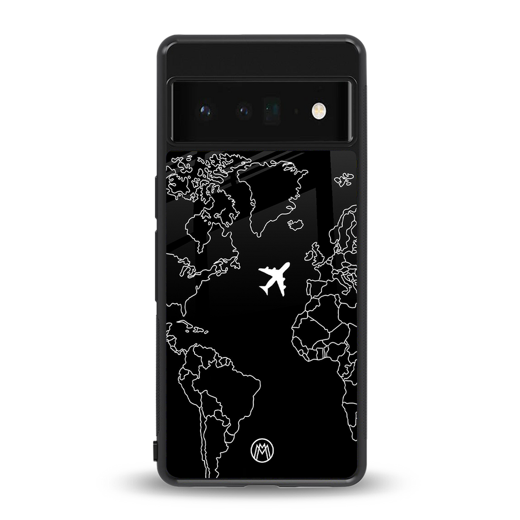 airplane flying wanderlust back phone cover | glass case for google pixel 6 pro
