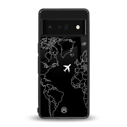 airplane flying wanderlust back phone cover | glass case for google pixel 6 pro