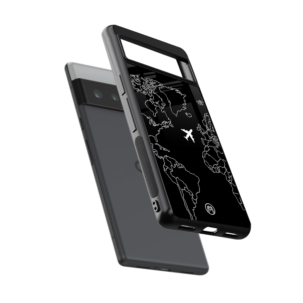 airplane flying wanderlust back phone cover | glass case for google pixel 6 pro