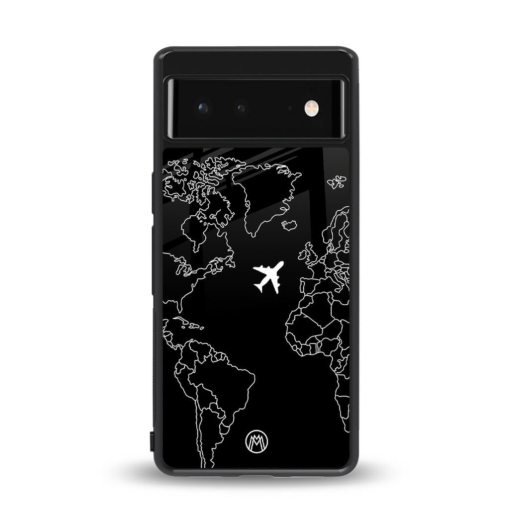 airplane flying wanderlust back phone cover | glass case for google pixel 6