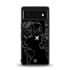 airplane flying wanderlust back phone cover | glass case for google pixel 6