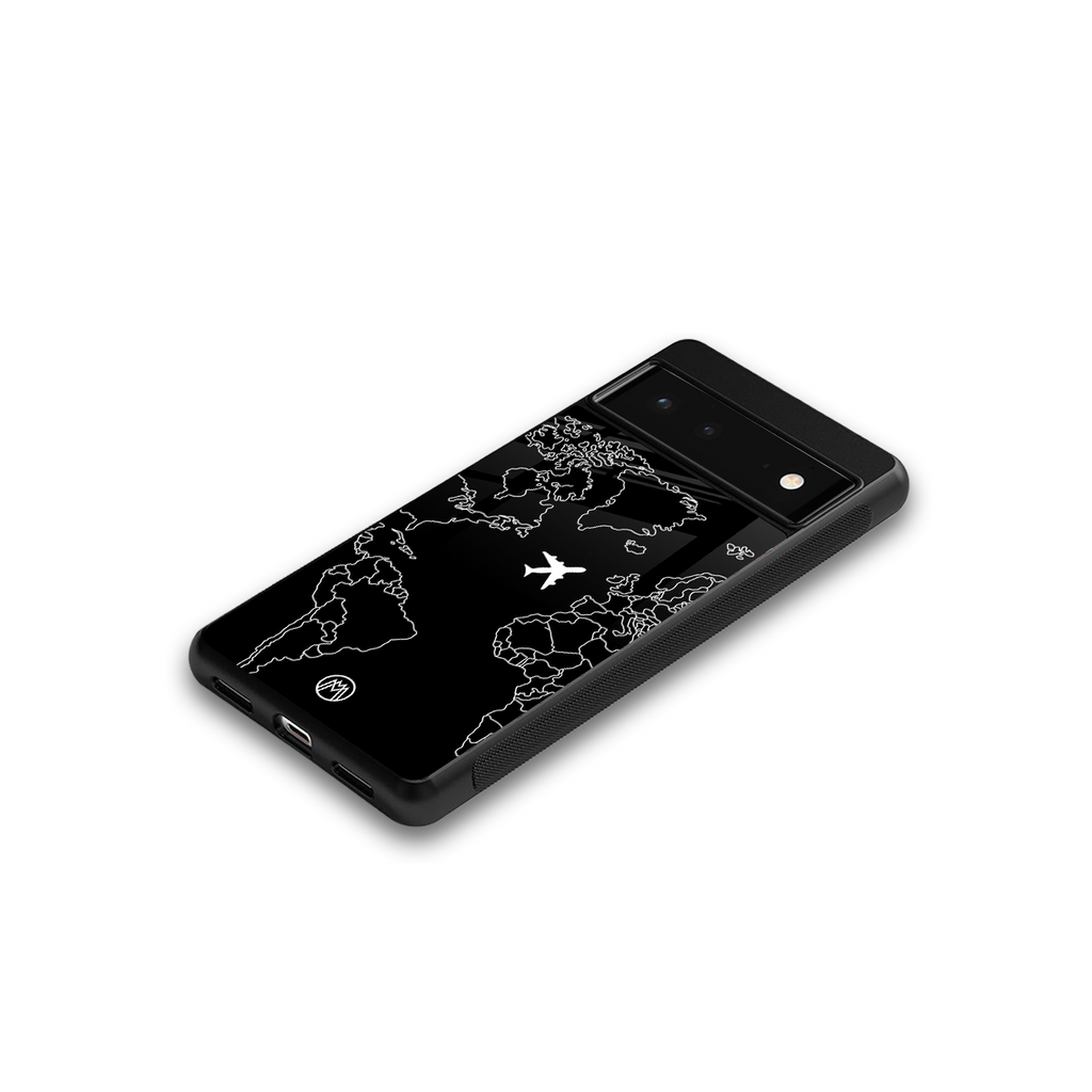 airplane flying wanderlust back phone cover | glass case for google pixel 6
