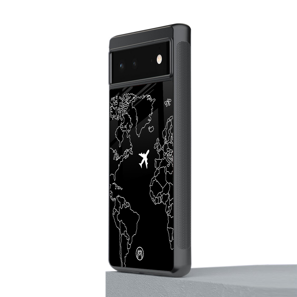 airplane flying wanderlust back phone cover | glass case for google pixel 6