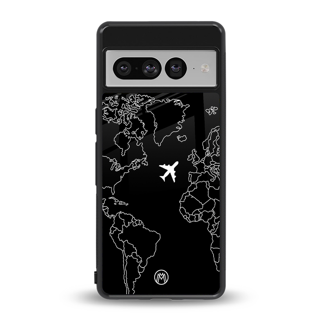 airplane flying wanderlust back phone cover | glass case for google pixel 7 pro