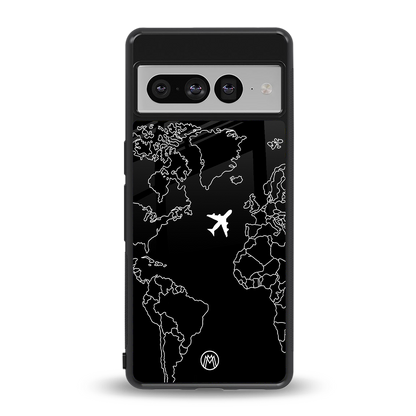 airplane flying wanderlust back phone cover | glass case for google pixel 7 pro
