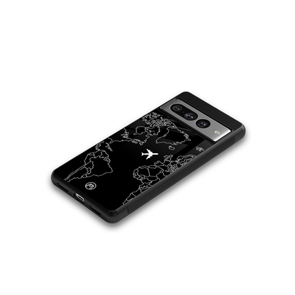 airplane flying wanderlust back phone cover | glass case for google pixel 7 pro