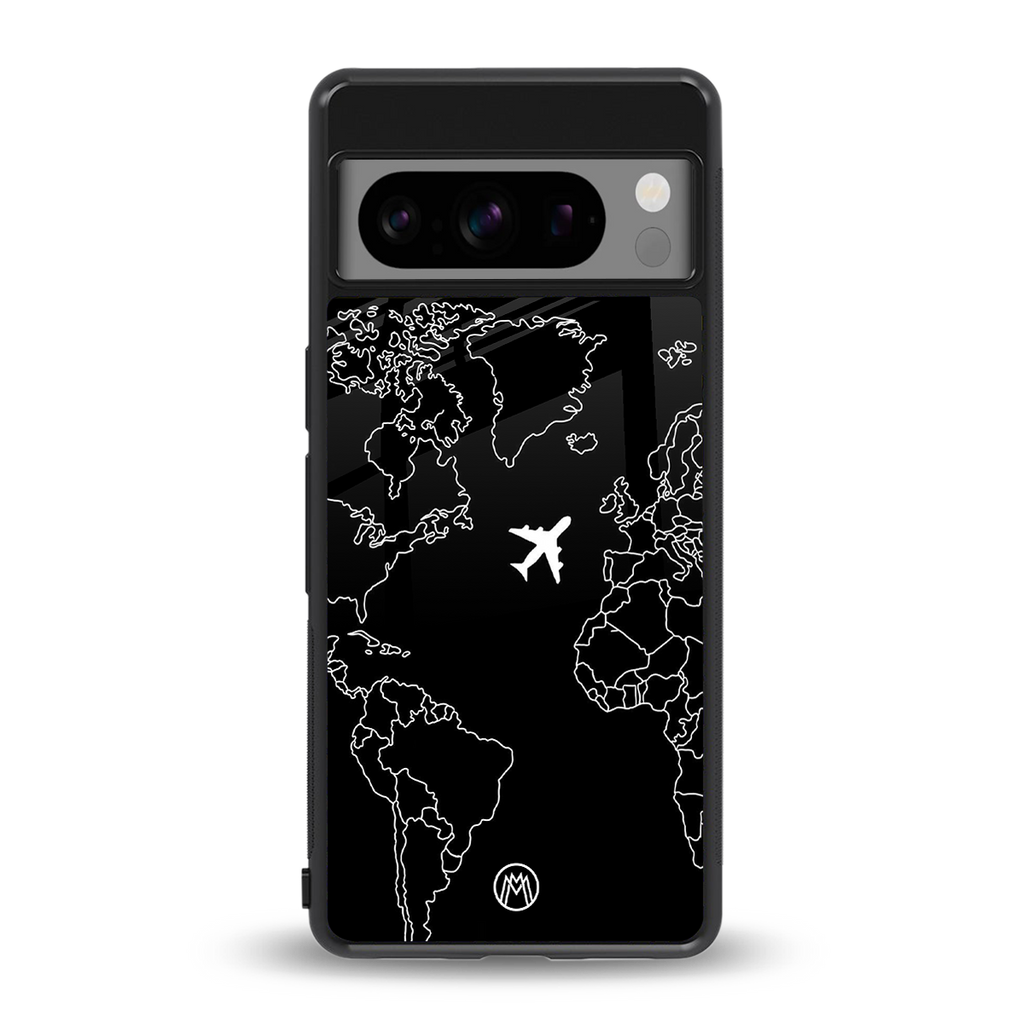 airplane flying wanderlust back phone cover | glass case for google pixel 8 pro