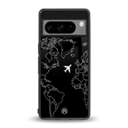 airplane flying wanderlust back phone cover | glass case for google pixel 8 pro