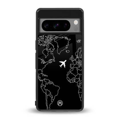 airplane flying wanderlust back phone cover | glass case for google pixel 8 pro