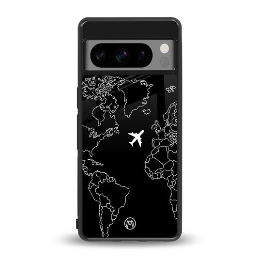 airplane flying wanderlust back phone cover | glass case for google pixel 8 pro