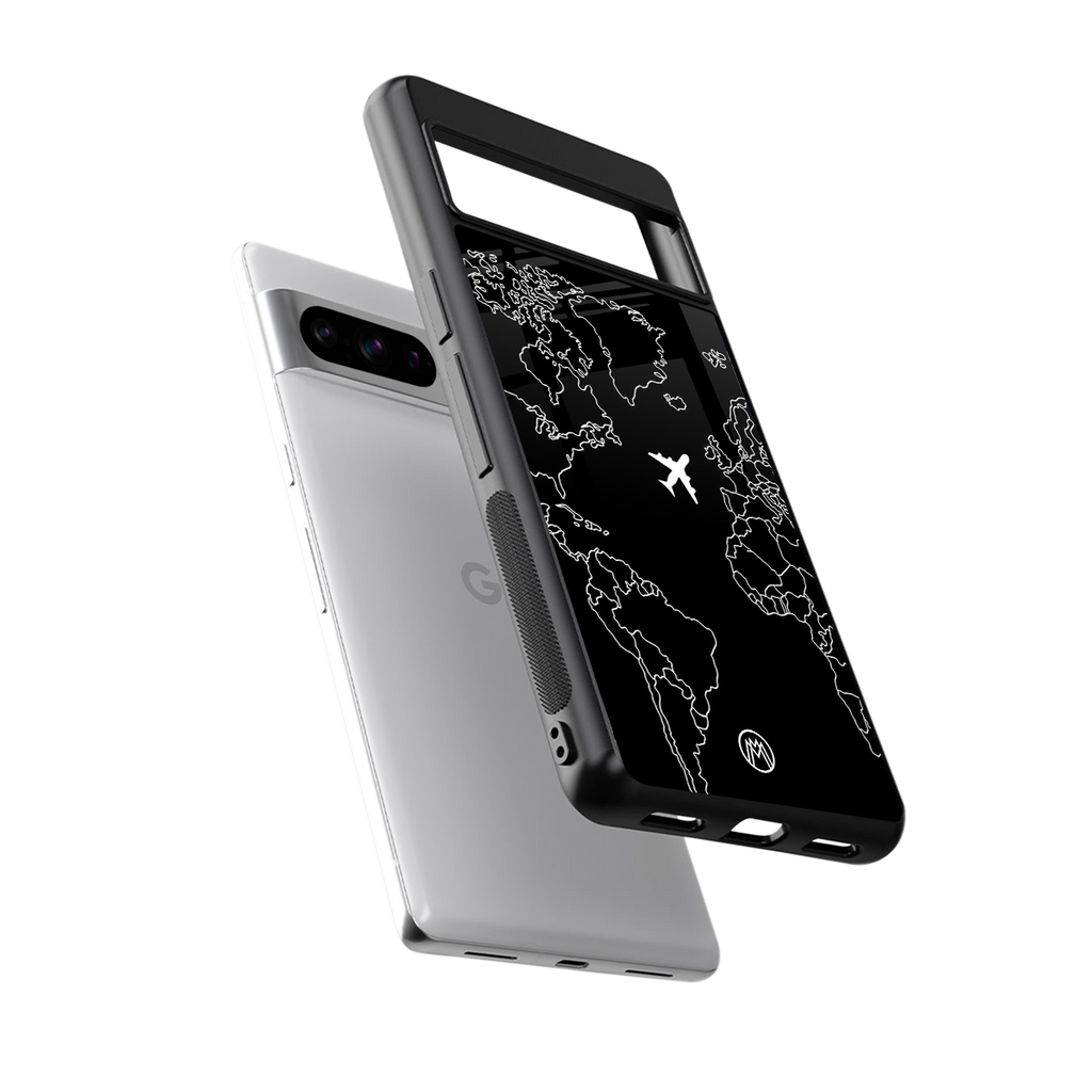 airplane flying wanderlust back phone cover | glass case for google pixel 8 pro