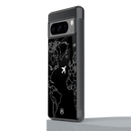 airplane flying wanderlust back phone cover | glass case for google pixel 8 pro