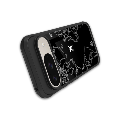 airplane flying wanderlust back phone cover | glass case for google pixel 9