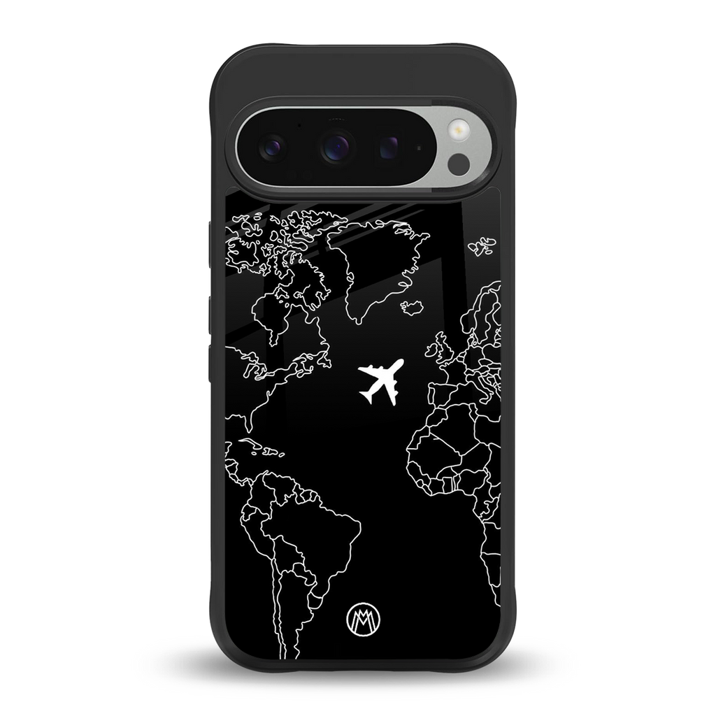 airplane flying wanderlust back phone cover | glass case for google pixel 9 pro